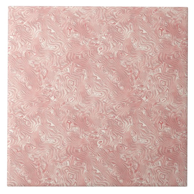Silk Moire Kleines Muster in Peach Fliese (Vorderseite)