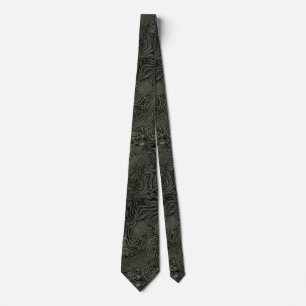 Silk Moire Kleines Muster in Schwarz Krawatte