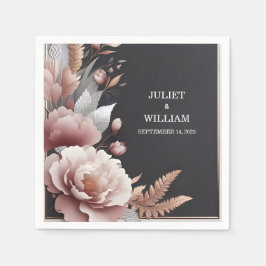 Silk Pink Boho Peony Garden Dusty Rose Wedding Serviette