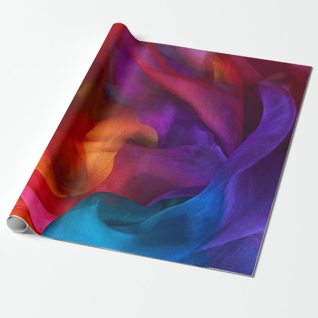 Silk rainbow scarfbackground,color,abstract,fabric geschenkpapier (Ungerollt)