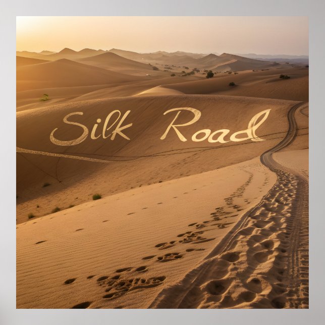 Silk Road Desert Landscape Typography Art Poster (Vorne)