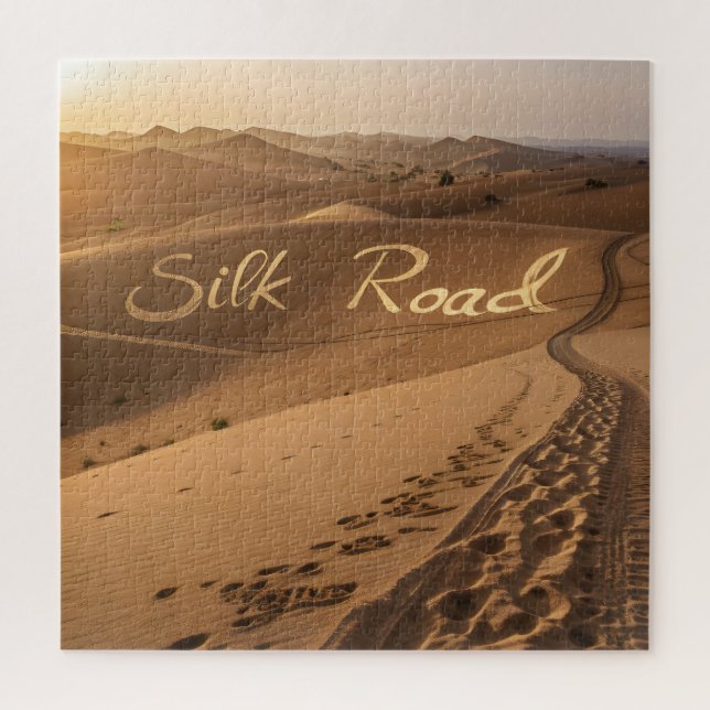 Silk Road Desert Landscape Typography Art Puzzle (Vertikal)