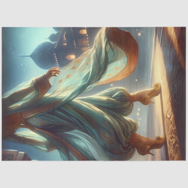 Silkborne Dancer Arabian Princess Moonlit Fantasy Seidenpapier (Vorderseite)