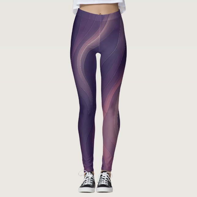 Silken Pulse – Abstrakte Eleganz Leggings Design (Vorderseite)