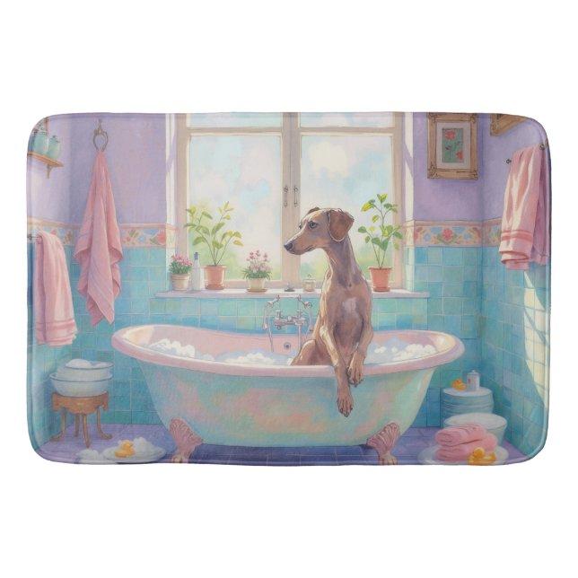 Silken Windhound Badezeit Elegante Badezimmerdekor Badematte (Vorderseite)