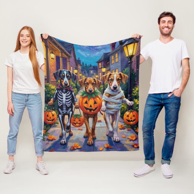 Silken Windhound-Hunde in Halloween-Kostümen Fleecedecke (Beispiel)