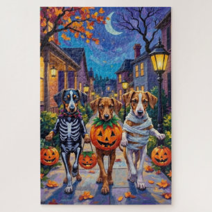 Silken Windhound-Hunde in Halloween-Kostümen Puzzle