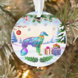Silken Windhound Weihnachten Ornament