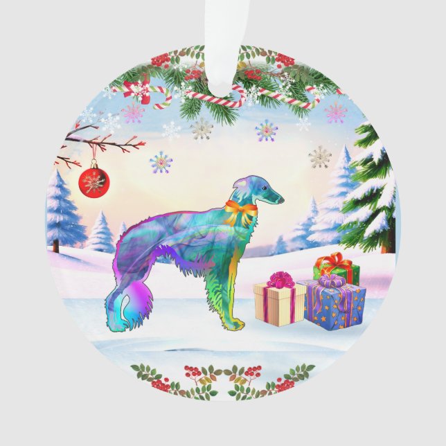 Silken Windhound Weihnachten Ornament (Vorderseite)