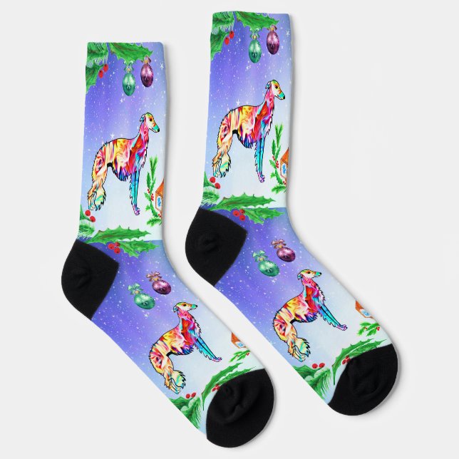 Silken Windhound Weihnachten Socken (Rechts)