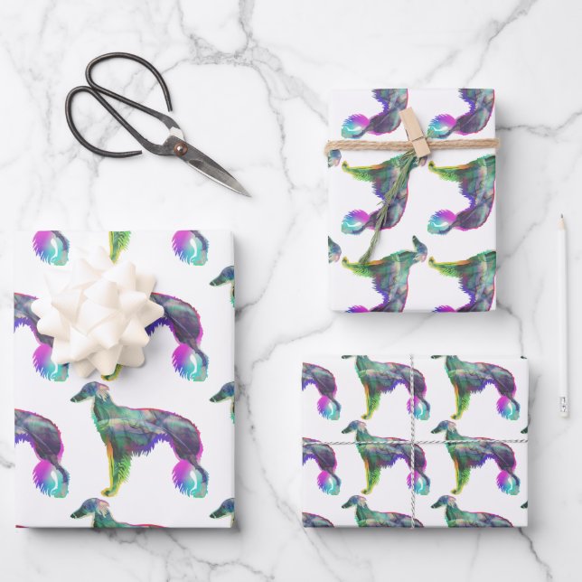 Silken Windhound Wrapping Paper Geschenkpapier Set (Vorderseite)
