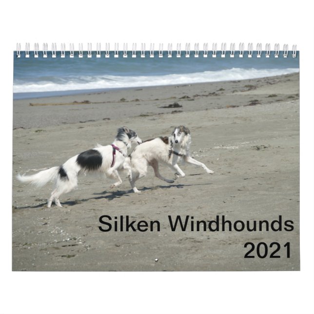 Silken Windhounds 2021 - Spaß am Strand Kalender (Titelbild)