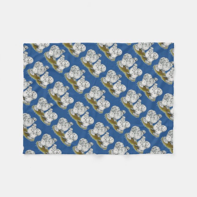 Silkie Bantam Splash Chickens Fleecedecke (Vorderseite (Horizontal))