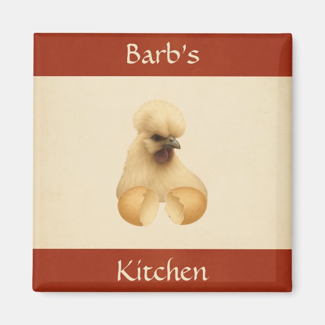 Silkie Chicken Hen Niedlich Classy Kühlschrank Mag Magnet (Vorne)