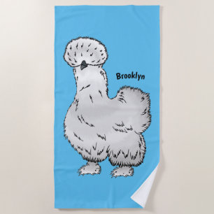 Silkie-Huhn Cartoon-Illustration  Strandtuch