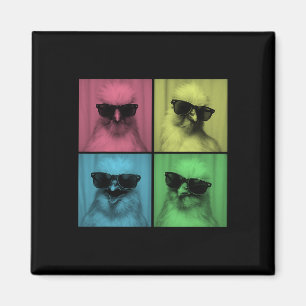 Silkie-Huhn Lustige Pop-Art-Farm Tierliebhaber Pho Magnet