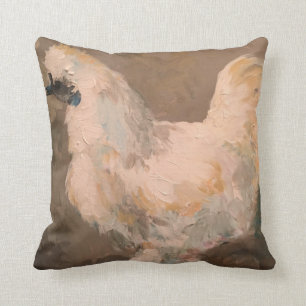 Silkie Huhn Malerei mit 16 x 16 Kissen vom jac