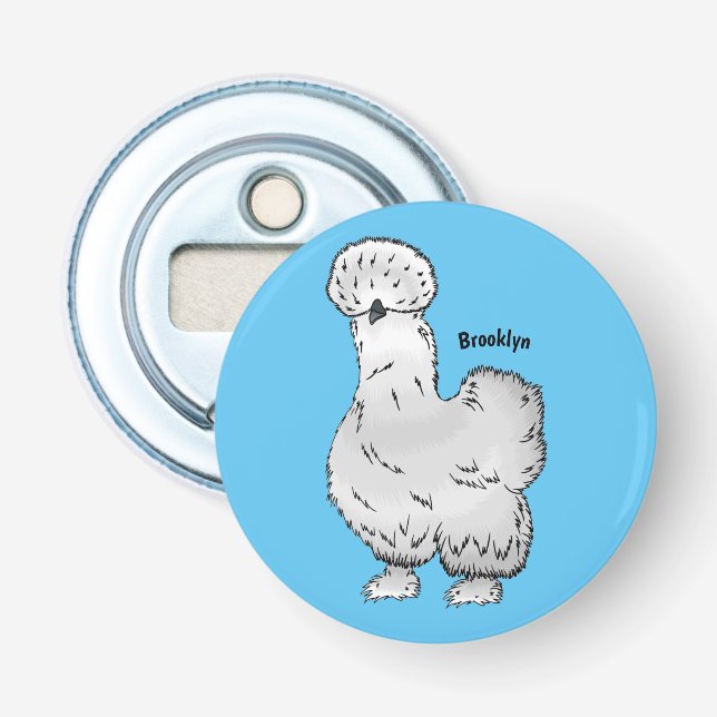 Silkie-Hühner-Cartoon Flaschenöffner (Vorderseite)