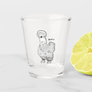 Silkie-Hühner-Cartoon Schnapsglas