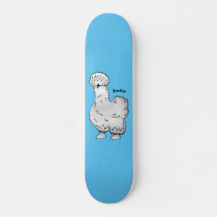 Silkie-Hühner-Cartoon Skateboard