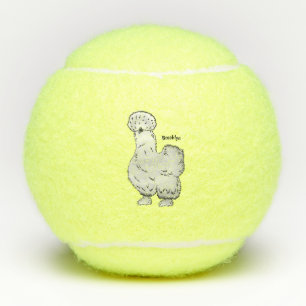 Silkie-Hühner-Cartoon Tennisbälle