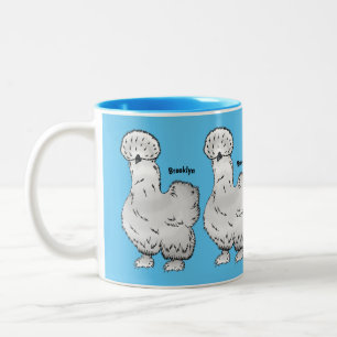 Silkie-Hühner-Cartoon Zweifarbige Tasse