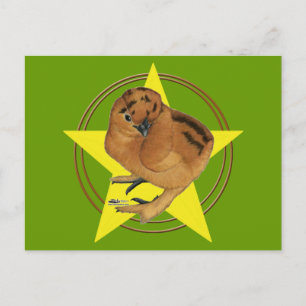 Silkie-Rot-Huhn-Star Postkarte