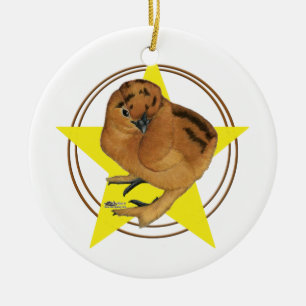 Silkie-Rotküken Star Keramikornament