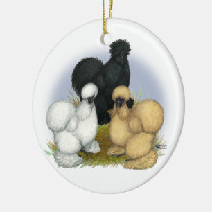 Silkie Trio Keramikornament