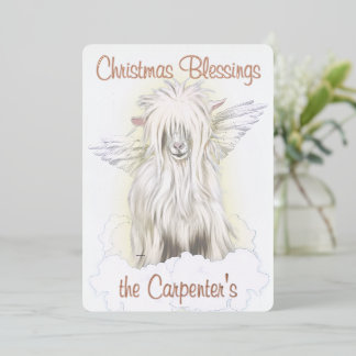 Silky Angel Goat Foat Holiday Card Folieneinladung