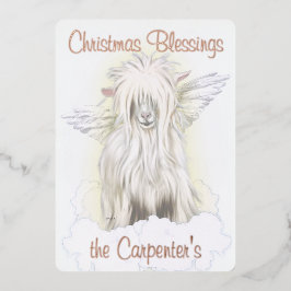 Silky Angel Goat Foat Holiday Card Folieneinladung