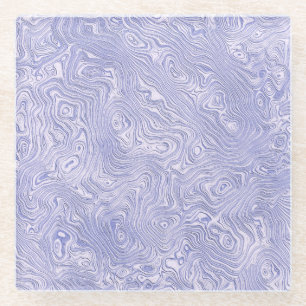 Silky Blue Moire Muster Glasuntersetzer