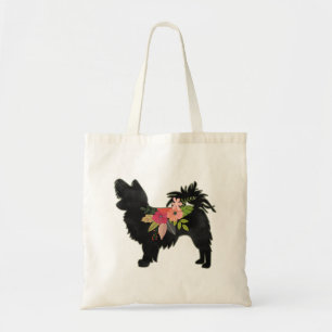 Silky Chihuahua Dog Breed Boho Floral Silhouette Tragetasche
