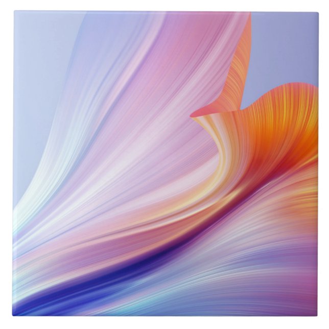 Silky Furl of Floral Bliss Lavender Fliese (Vorderseite)