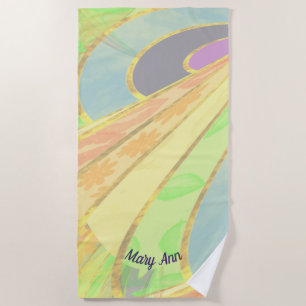 Silky geschwungene Linien, Abstrakt in Regenbogenf Strandtuch