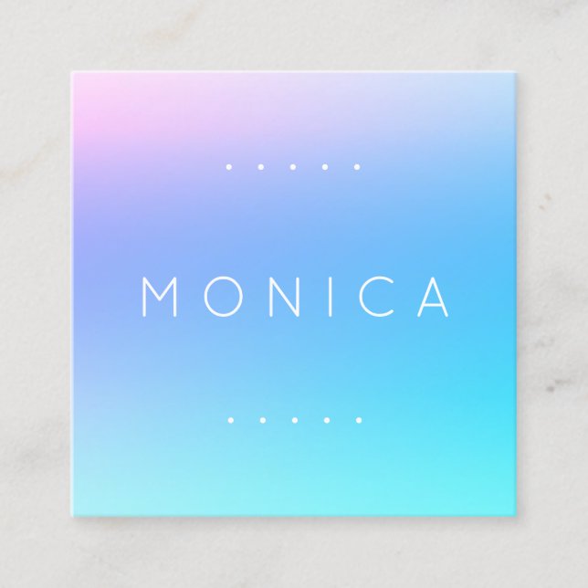 Silky-Himmelblau Quadratische Visitenkarte (Vorderseite)