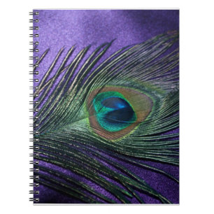 Silky Lila Peacock Feather Notizblock