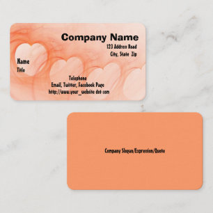 Silky Orange Abstrakt Heart Line Visitenkarte