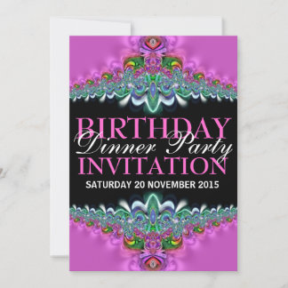 Silky Pink Lace Birthday Dinner Party Einladungen