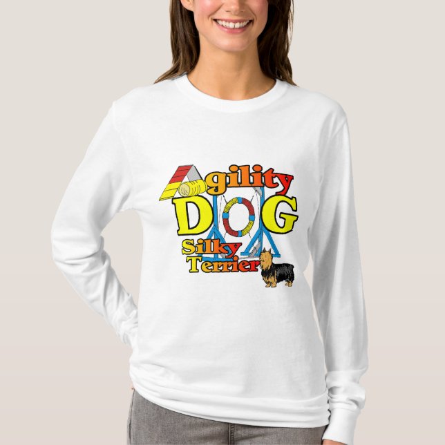 Silky_Terrier_Agility Geschenke T-Shirt (Vorderseite)