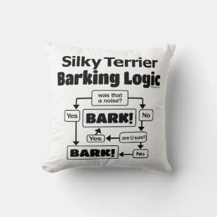 Silky Terrier Barking Logic Kissen