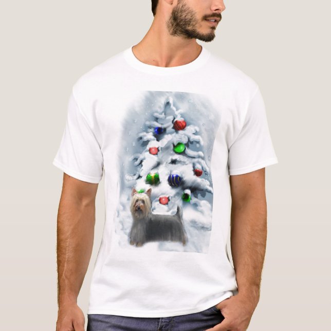 Silky Terrier Christmas Geschenke T-Shirt (Vorderseite)