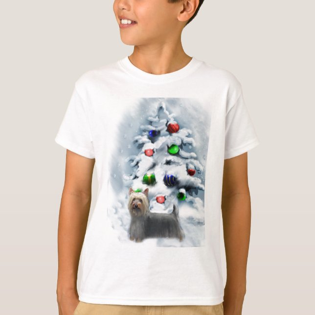 Silky Terrier Christmas Geschenke T-Shirt (Vorderseite)