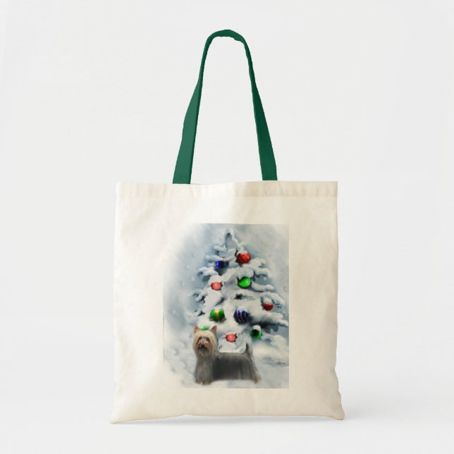 Silky Terrier Christmas Geschenke Tragetasche (Vorne)
