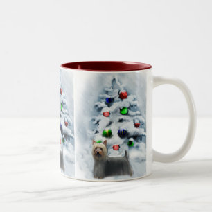 Silky Terrier Christmas Geschenke Zweifarbige Tasse