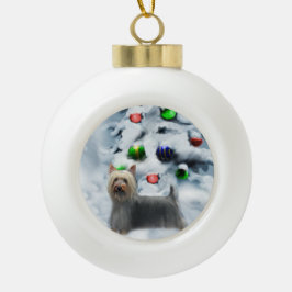 Silky Terrier Christmas Keramik Kugel-Ornament