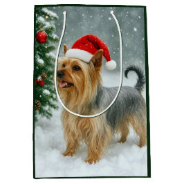 Silky Terrier Holiday Card Mittlere Geschenktüte