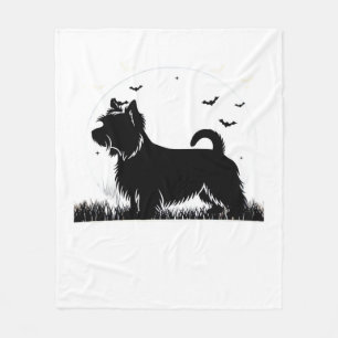 Silky Terrier Hund � Halloween Mond Silhouette Cla Fleecedecke
