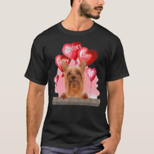 Silky Terrier Hund Happy Valentines Day Pet Dog Lo T-Shirt