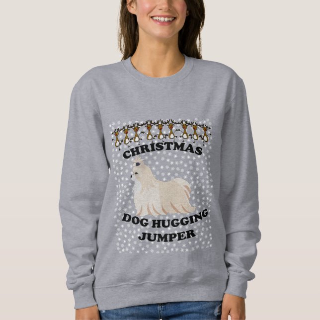 Silky Terrier Hund Weihnachtsgeburt Sweatshirt (Vorderseite)